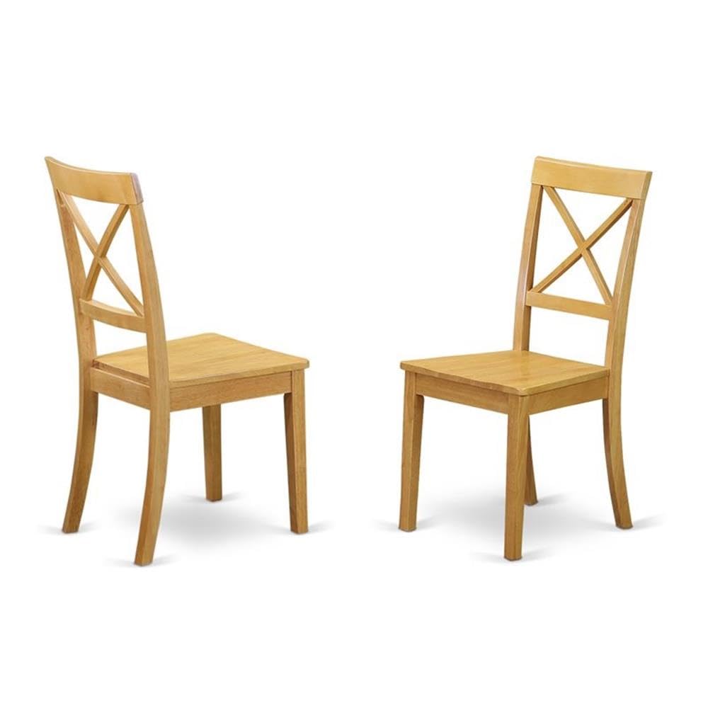 East West Furniture DLBO5-WHI-W 5 Piece Kitchen Table Set for 4 Includes a Round Dining Room Table with Dropleaf and 4 Solid Wood Seat Chairs, 42x42 Inch, Linen White