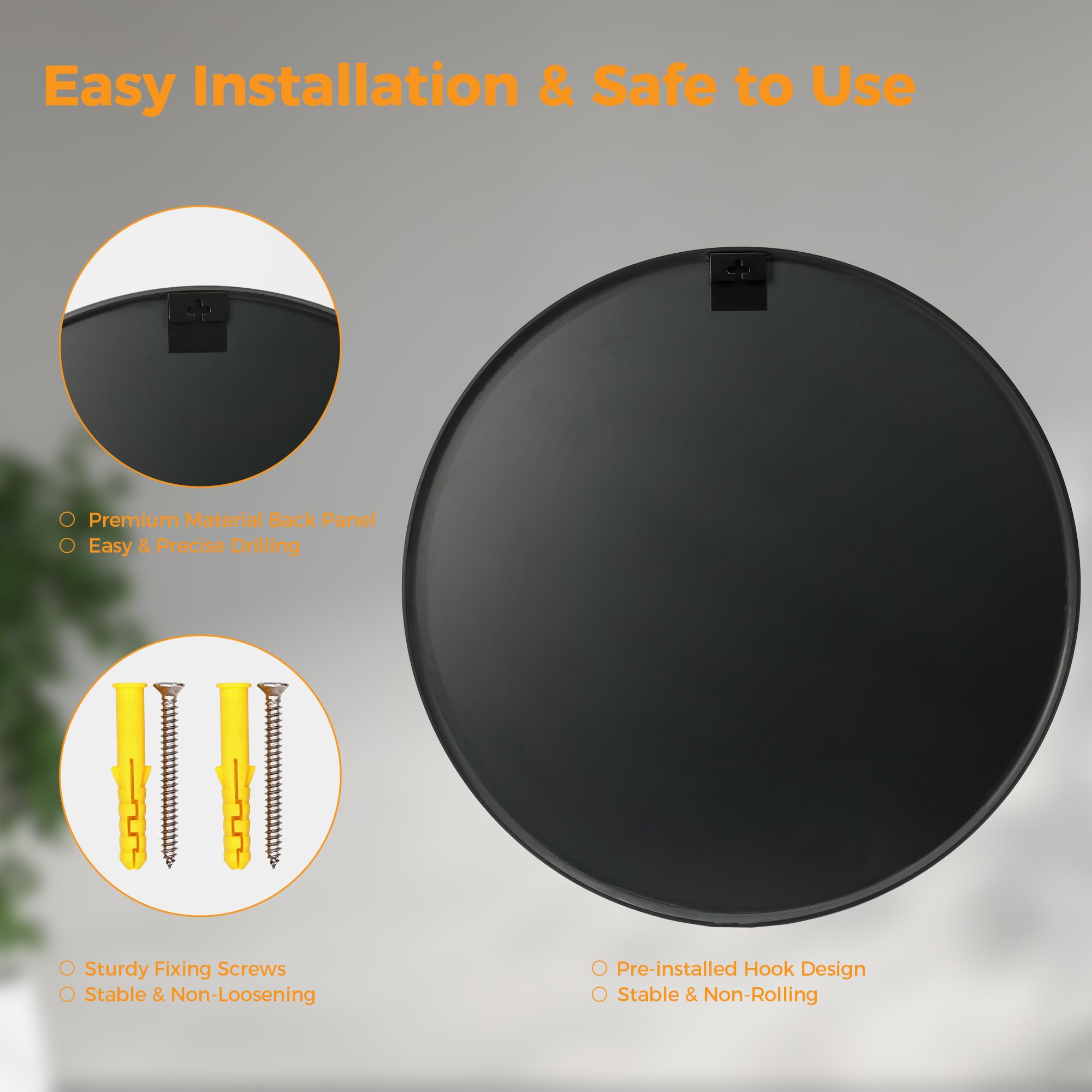 Sweetcrispy 24"x36" Arched Black Bathroom Mirrors for Wall | Bathroom Mirrors for Over Sink, Metal Framed with HD Shatter-Proof Glass for Entryway, Bedroom, Home Decor
