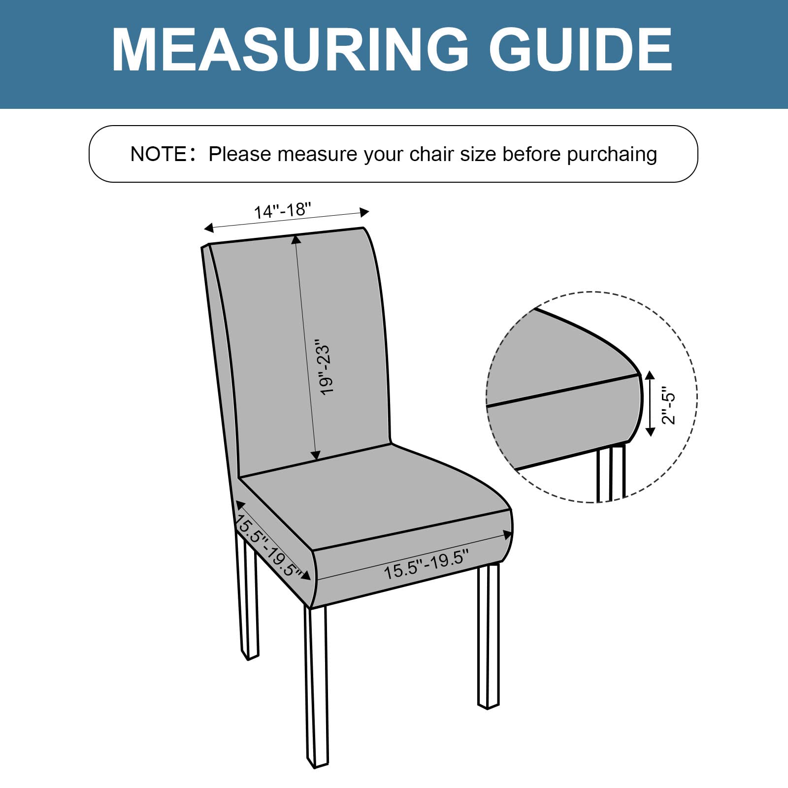 Genina 100% Waterproof Chair Covers for Dining Room Set of 4, Stretch Parson Chair Slipcovers for Kitchen Chairs, Washable Chair Protectors, Leaves-Warm Gray