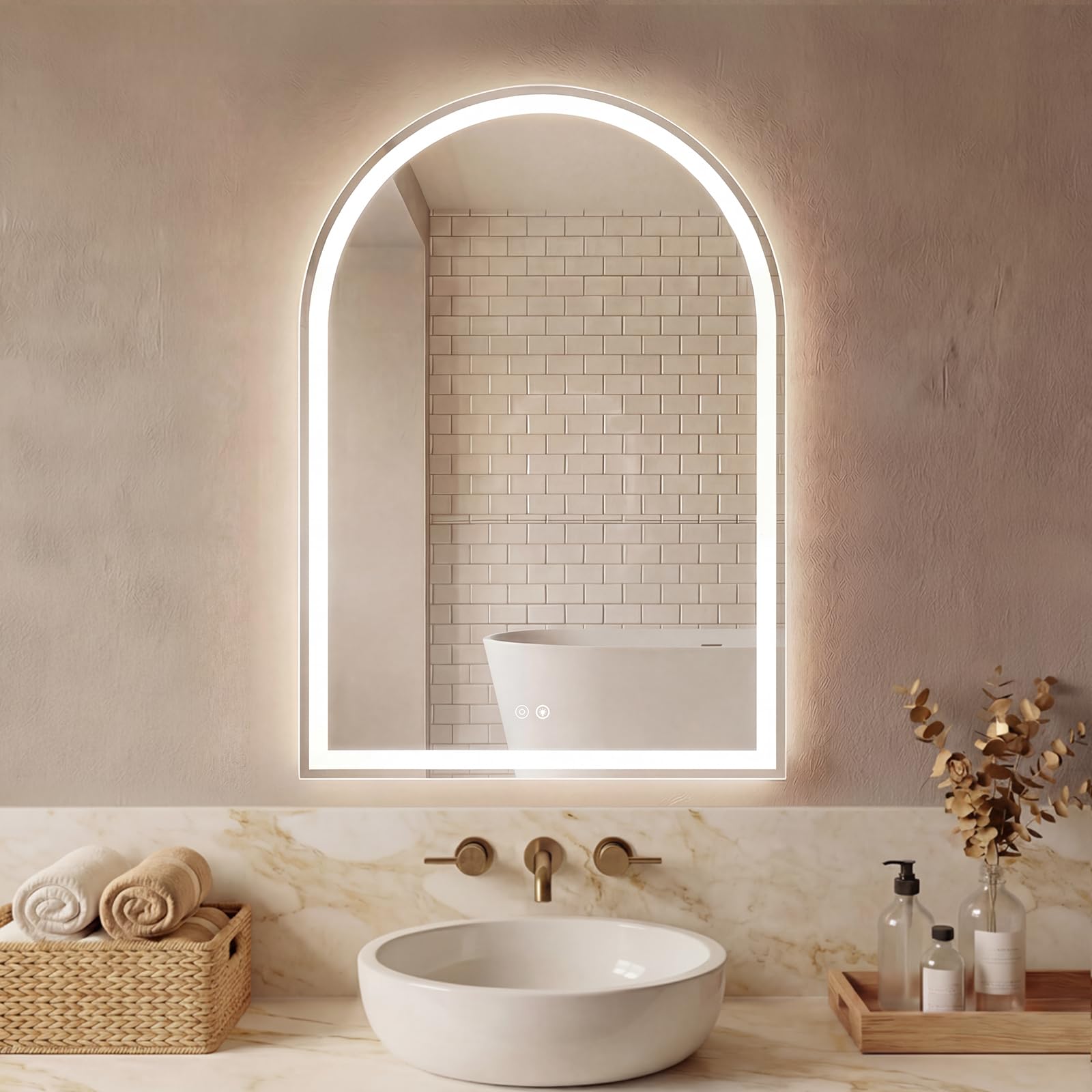 Sweetcrispy 24"x36" Arched Black Bathroom Mirrors for Wall | Bathroom Mirrors for Over Sink, Metal Framed with HD Shatter-Proof Glass for Entryway, Bedroom, Home Decor