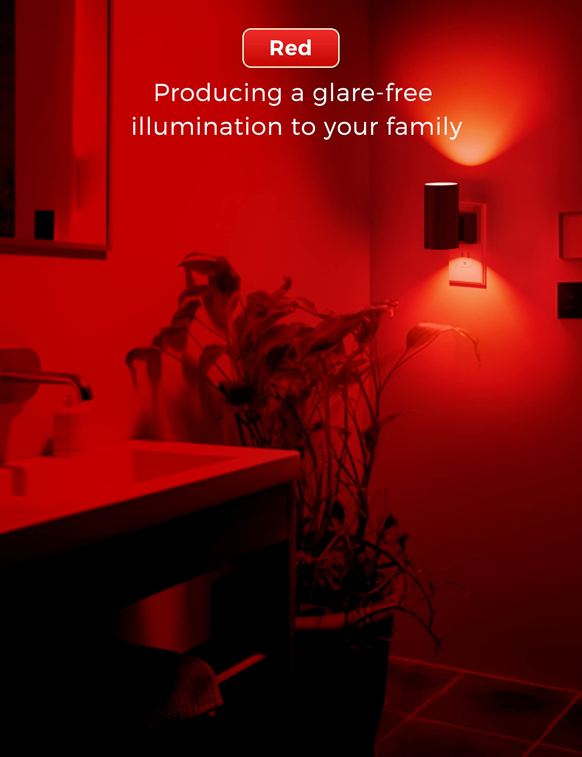 L LOHAS LED Night Light Plug in, Modern Night Lights Plug into Wall, Dusk to Dawn Sensor, Soft White 3000K, 0-100LM Adjustable Brightness, Dimmable Night Lights for Hallway Bedroom Stairway, 2 Pack