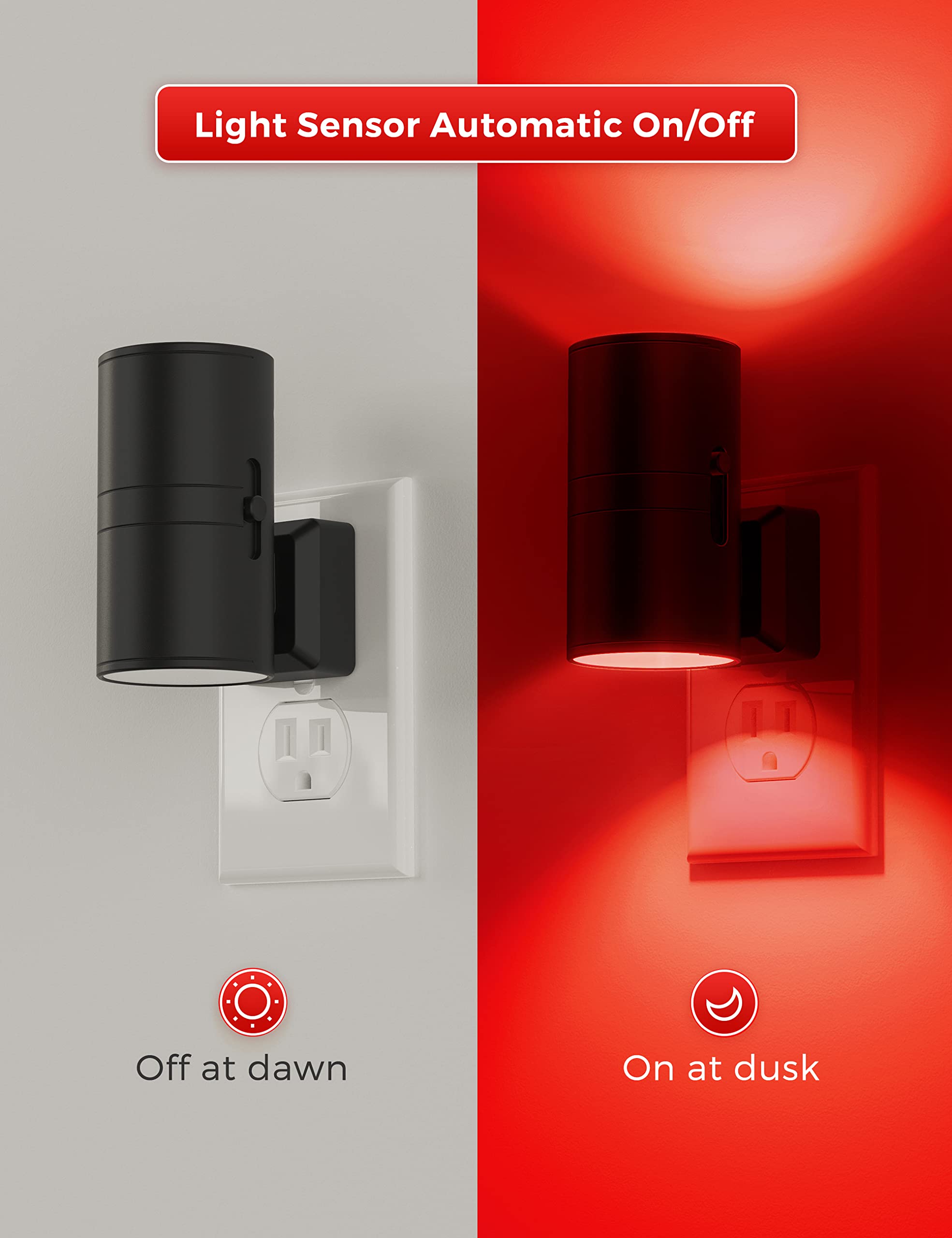 L LOHAS LED Night Light Plug in, Modern Night Lights Plug into Wall, Dusk to Dawn Sensor, Soft White 3000K, 0-100LM Adjustable Brightness, Dimmable Night Lights for Hallway Bedroom Stairway, 2 Pack
