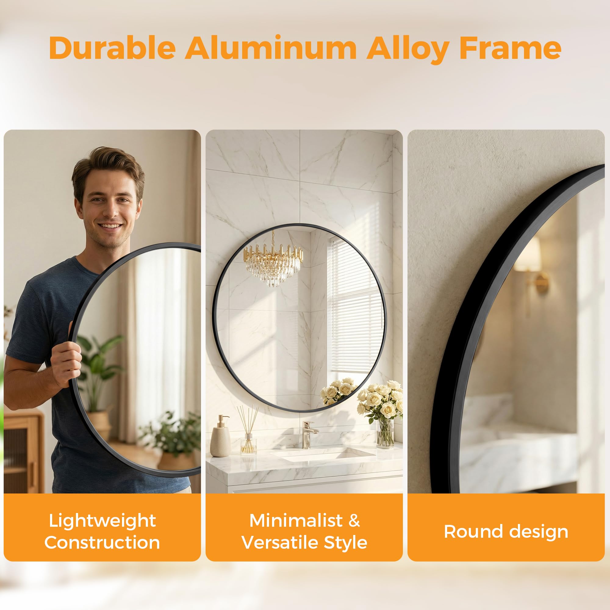 Sweetcrispy 24"x36" Arched Black Bathroom Mirrors for Wall | Bathroom Mirrors for Over Sink, Metal Framed with HD Shatter-Proof Glass for Entryway, Bedroom, Home Decor