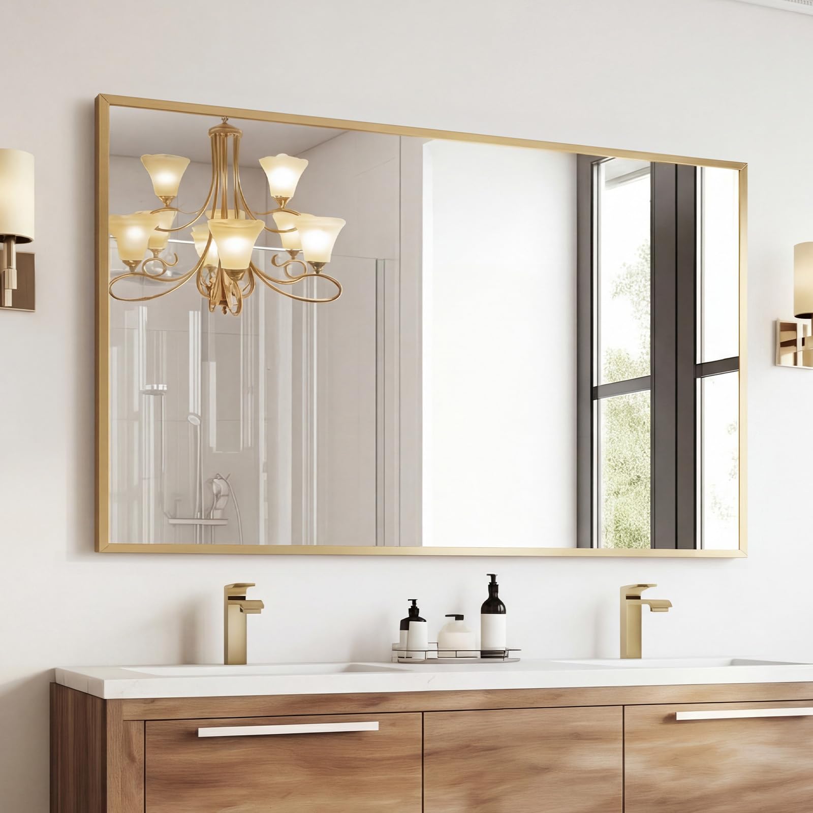 Sweetcrispy 24"x36" Arched Black Bathroom Mirrors for Wall | Bathroom Mirrors for Over Sink, Metal Framed with HD Shatter-Proof Glass for Entryway, Bedroom, Home Decor