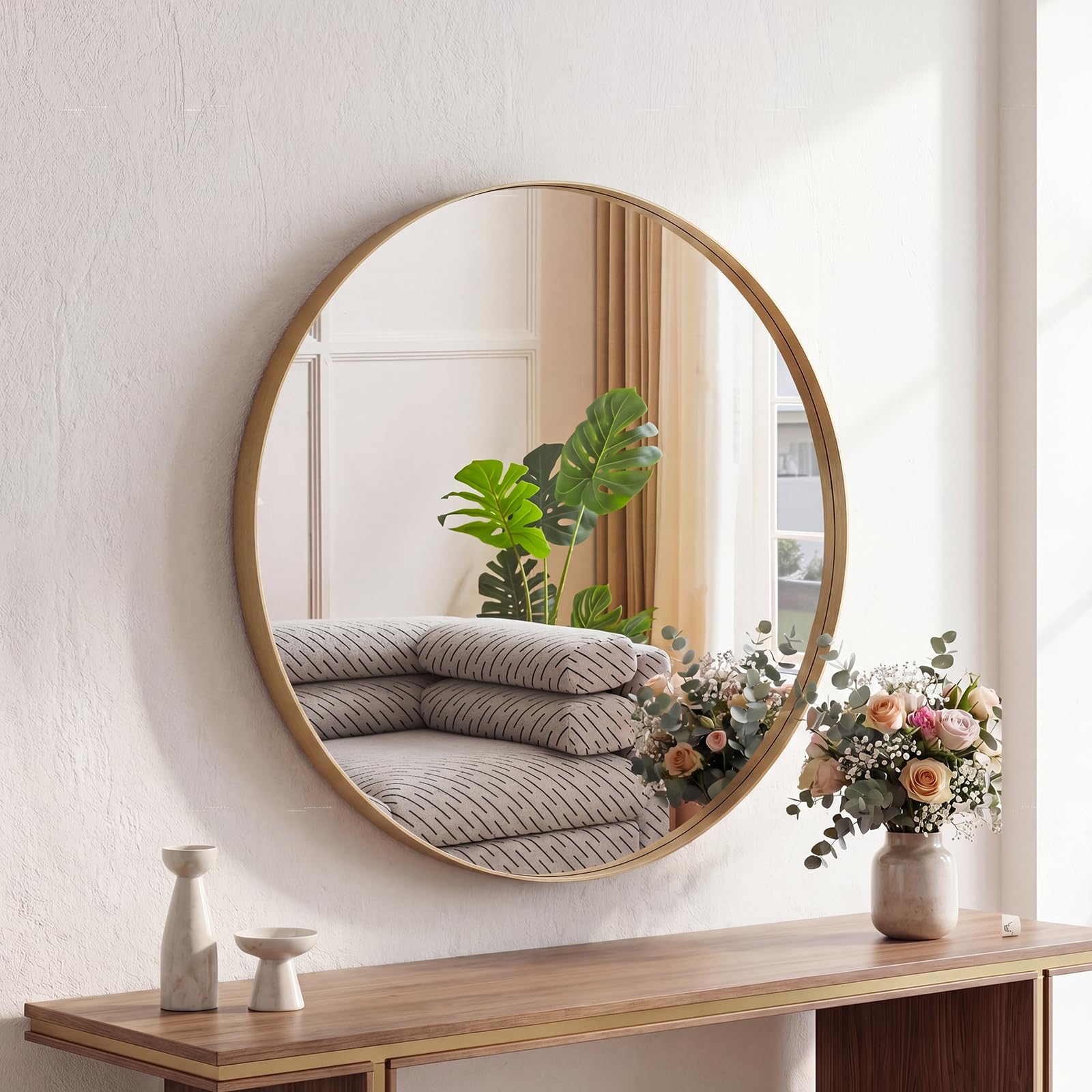 Sweetcrispy 24"x36" Arched Black Bathroom Mirrors for Wall | Bathroom Mirrors for Over Sink, Metal Framed with HD Shatter-Proof Glass for Entryway, Bedroom, Home Decor