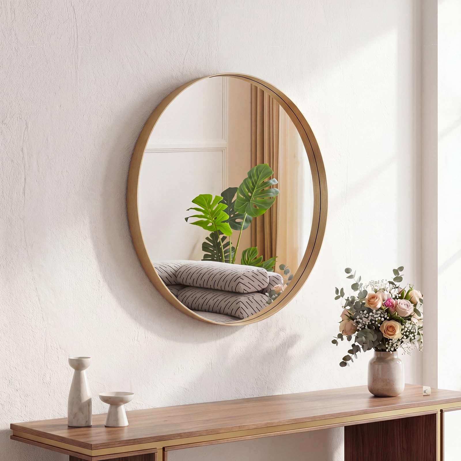 Sweetcrispy 24"x36" Arched Black Bathroom Mirrors for Wall | Bathroom Mirrors for Over Sink, Metal Framed with HD Shatter-Proof Glass for Entryway, Bedroom, Home Decor