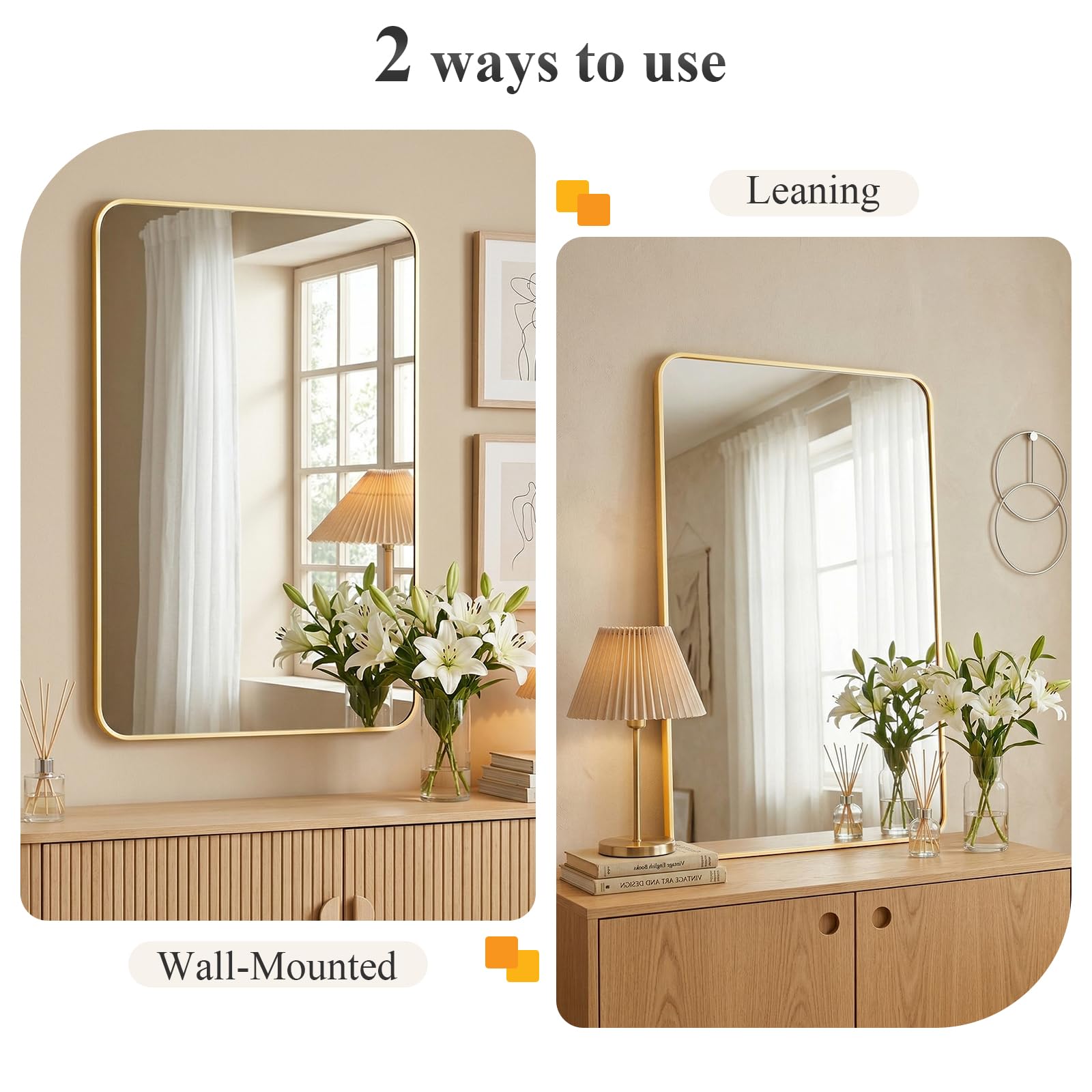Sweetcrispy 24"x36" Arched Black Bathroom Mirrors for Wall | Bathroom Mirrors for Over Sink, Metal Framed with HD Shatter-Proof Glass for Entryway, Bedroom, Home Decor