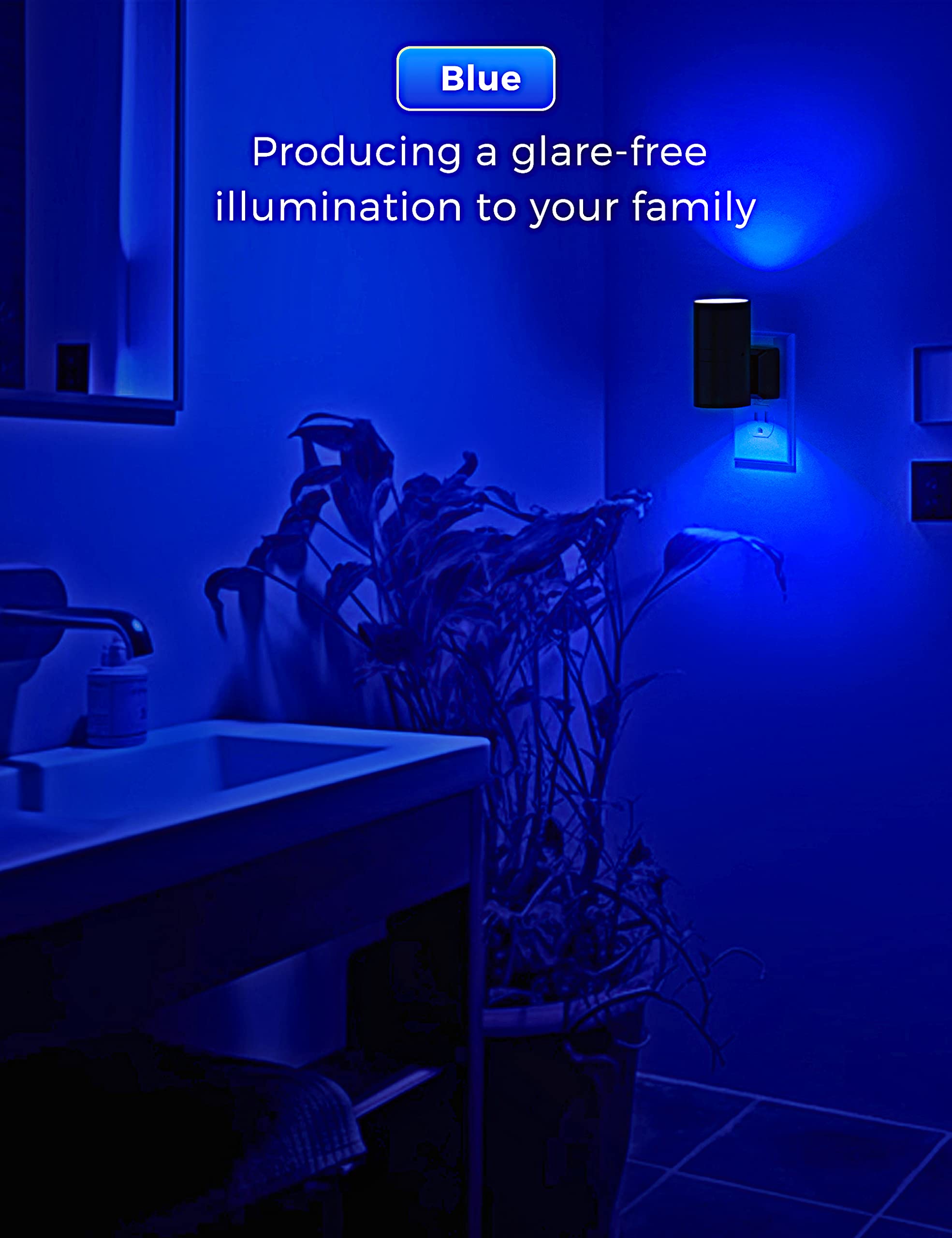 L LOHAS LED Night Light Plug in, Modern Night Lights Plug into Wall, Dusk to Dawn Sensor, Soft White 3000K, 0-100LM Adjustable Brightness, Dimmable Night Lights for Hallway Bedroom Stairway, 2 Pack