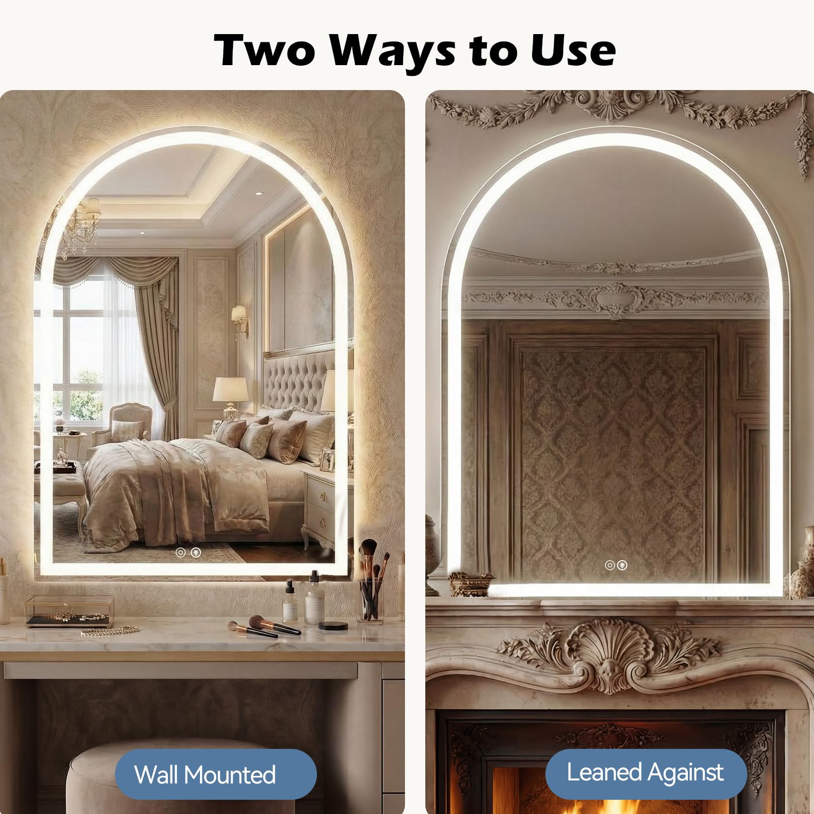 Sweetcrispy 24"x36" Arched Black Bathroom Mirrors for Wall | Bathroom Mirrors for Over Sink, Metal Framed with HD Shatter-Proof Glass for Entryway, Bedroom, Home Decor