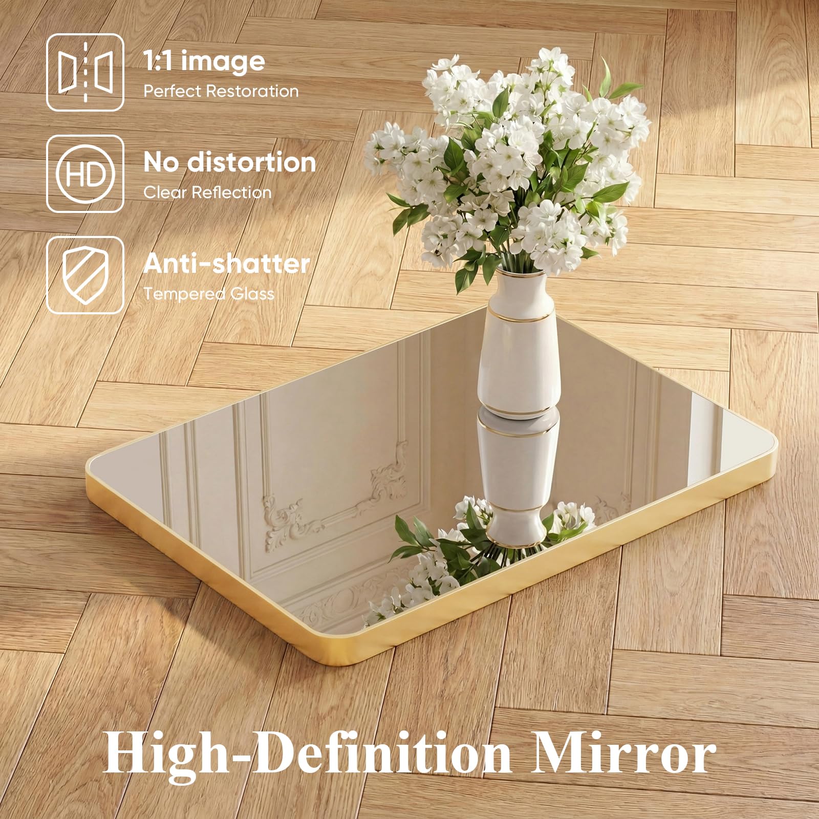 Sweetcrispy 24"x36" Arched Black Bathroom Mirrors for Wall | Bathroom Mirrors for Over Sink, Metal Framed with HD Shatter-Proof Glass for Entryway, Bedroom, Home Decor