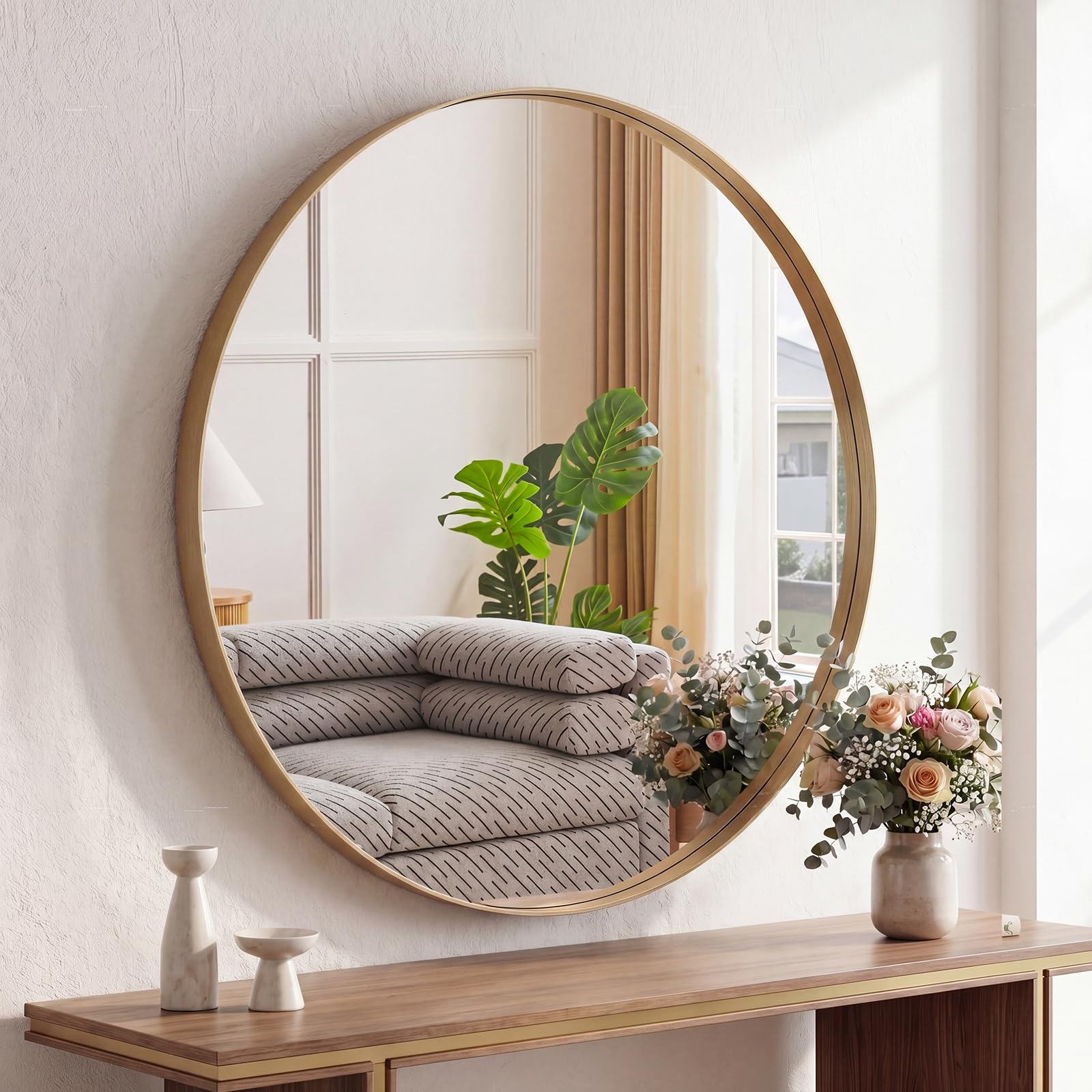 Sweetcrispy 24"x36" Arched Black Bathroom Mirrors for Wall | Bathroom Mirrors for Over Sink, Metal Framed with HD Shatter-Proof Glass for Entryway, Bedroom, Home Decor